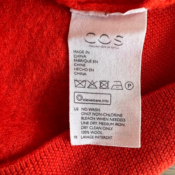 COS pure wool red hoodie - Picture 5 of 8